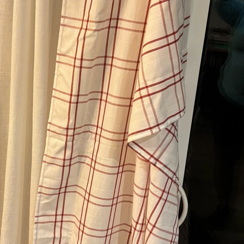 Semi Sheer Buffalo Plaid Curtains 2 Panels